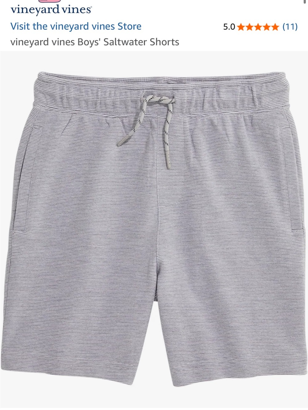 NWT Vineyard Vines boy’s Saltwater Athletic Shorts - Light Gray